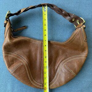 Vintage 2006 Coach Brown Leather Hobo Bag | Braided Adjustable Strap | Y2K